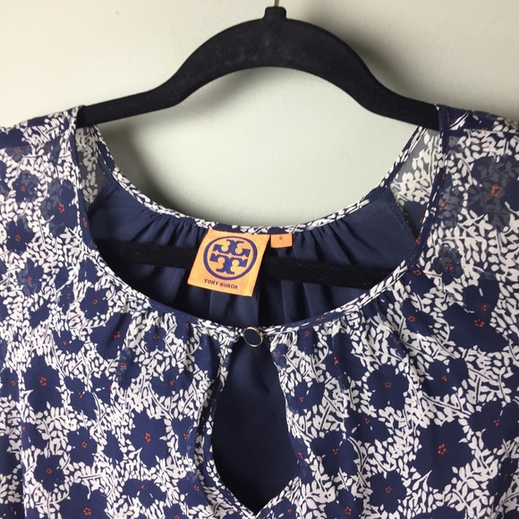 Tory Burch Lisa Silk Floral Keyhole Dress Size 6 - Picture 6 of 14